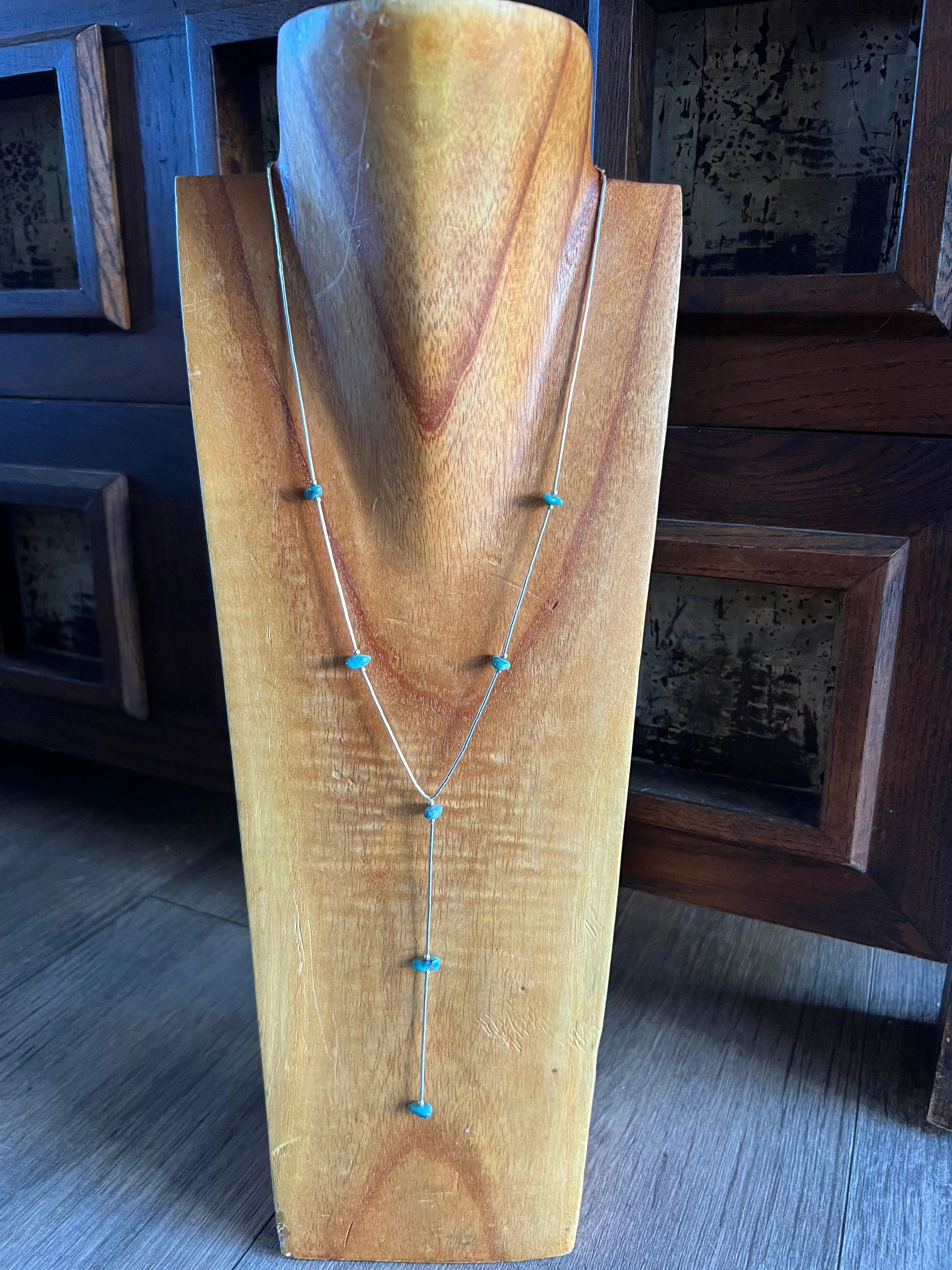 Liquid Silver Nugget Lariat Necklace