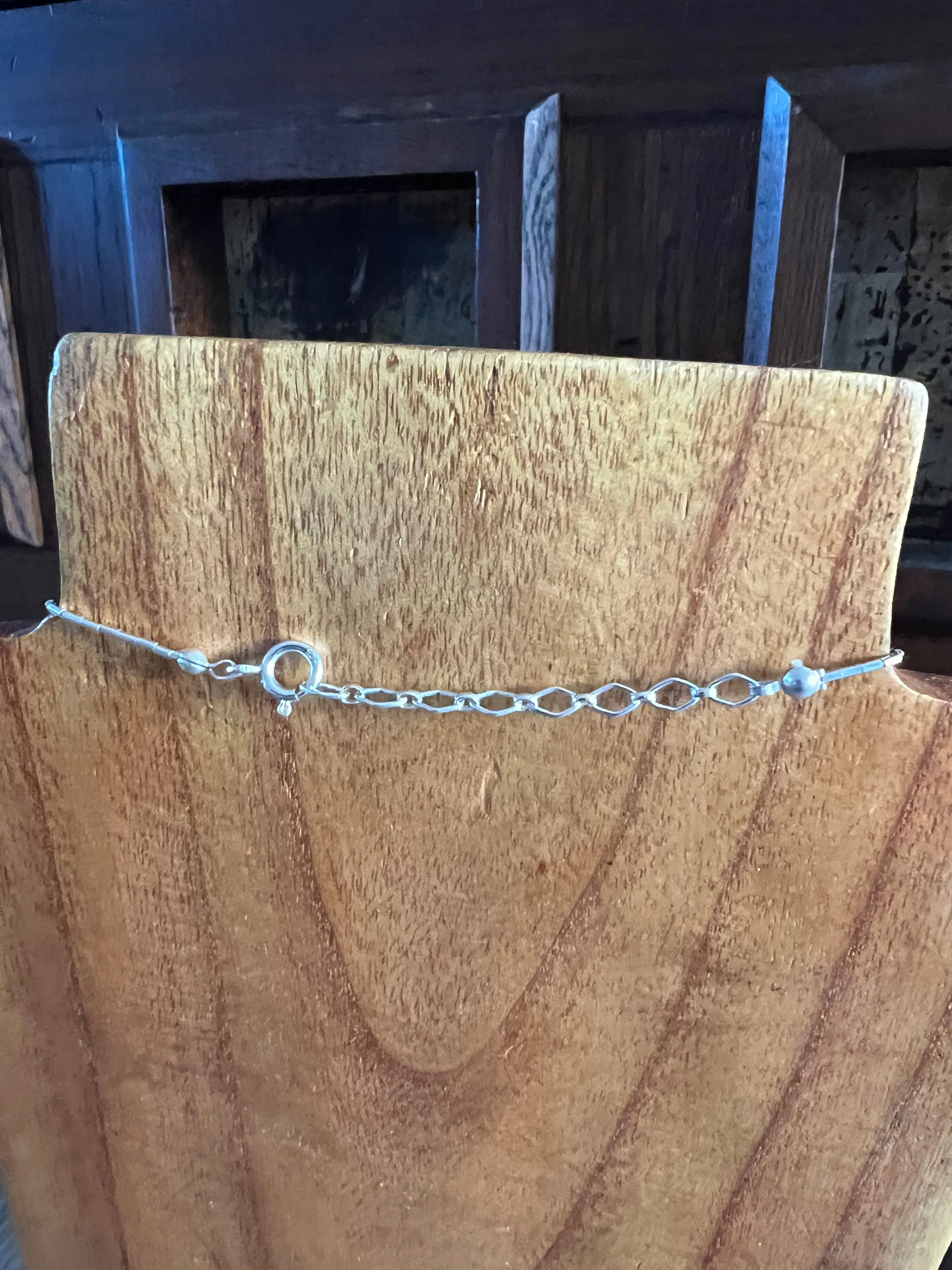 Liquid Silver Nugget Lariat Necklace