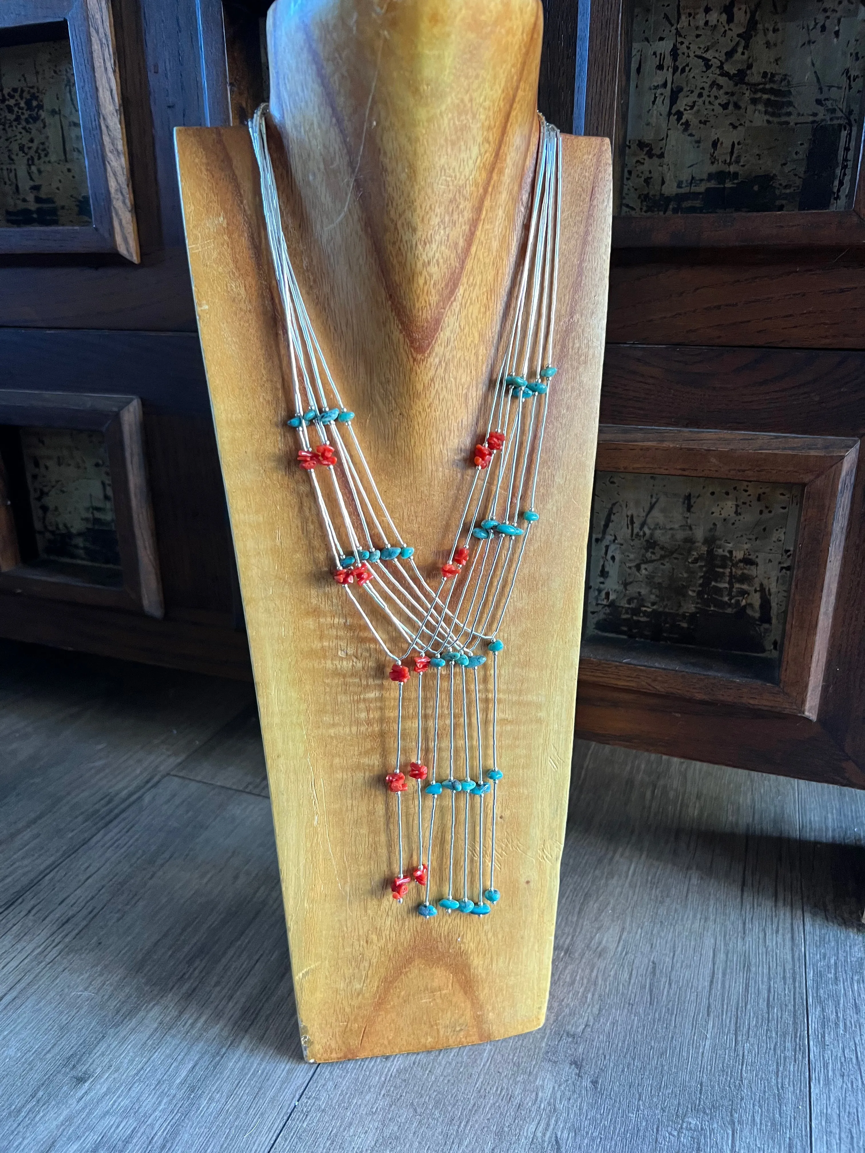 Liquid Silver Nugget Lariat Necklace