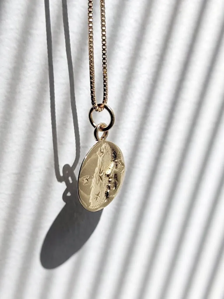 Little Gold Lucky Moon Necklace