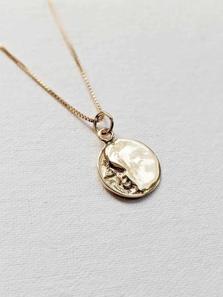 Little Gold Lucky Moon Necklace