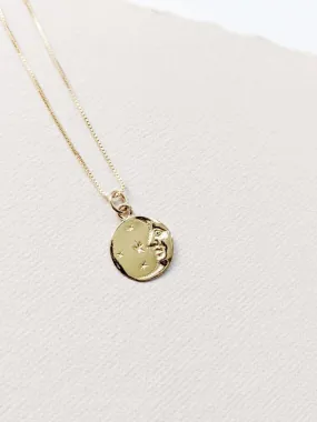Little Gold Lucky Moon Necklace