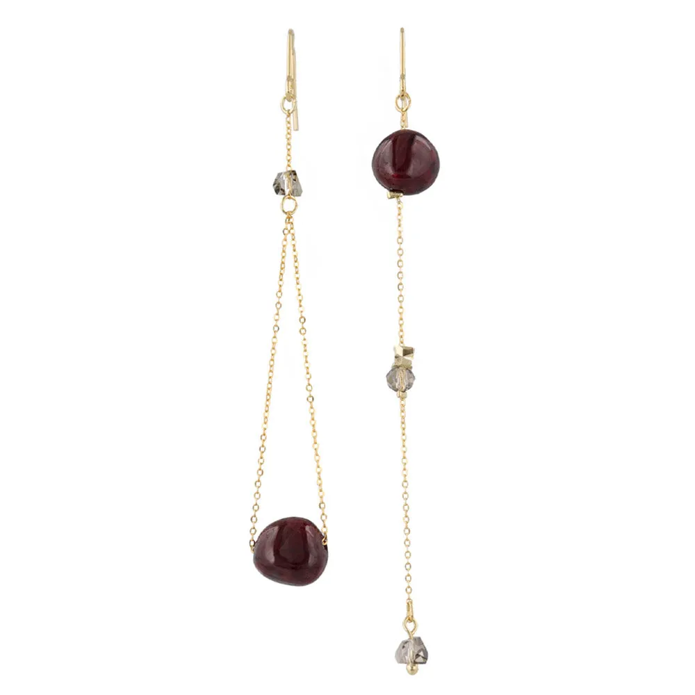Long Drop Gemmed Earrings