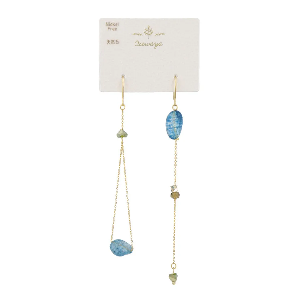 Long Drop Gemmed Earrings