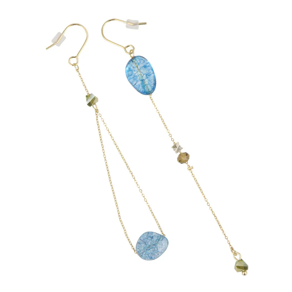 Long Drop Gemmed Earrings