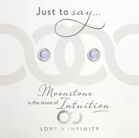 LXI Birthstone Earrings Moonstone/June
