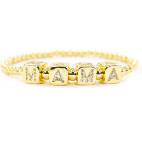 Mama Pave Gold Bracelet