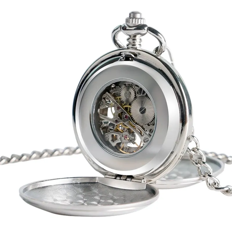 Mechanical Pocket Watch Full Gold Color Men Women Stylish Retro FOB Hand Wind Double Hunter