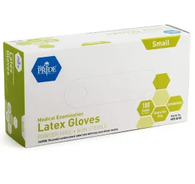 Medpride Medical Exam Latex Gloves | 5 mil Thick, Small Box of 100