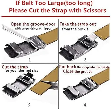 Men's Black Genuine Leathers Belt H Gold Buckle Fashion Design