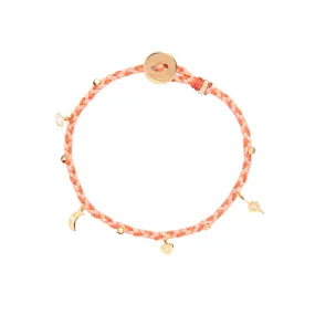 Mini Celestial Charms Bracelet in Tangerine Fleck