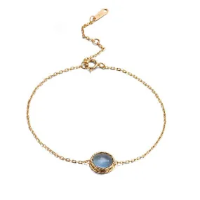 Minimalist Auqamarine Bracelet