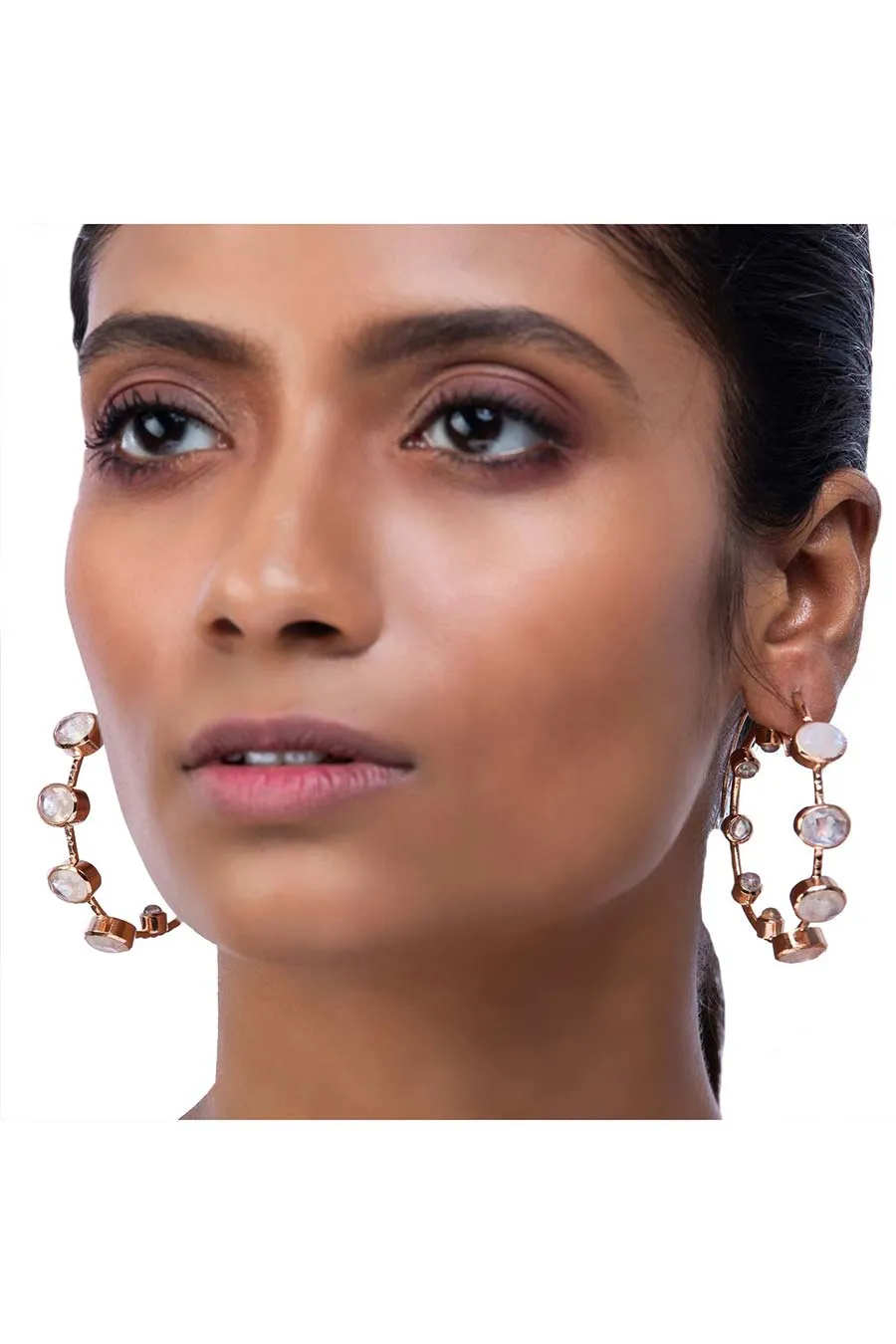 Moonstone Le Jour Hoop Earrings