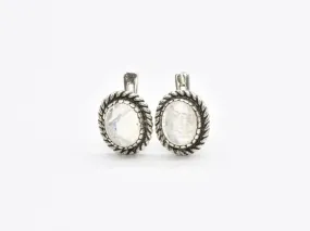 Moonstone Silver Earrings - Natural Moonstone Earrings - June Birthstone Earrings