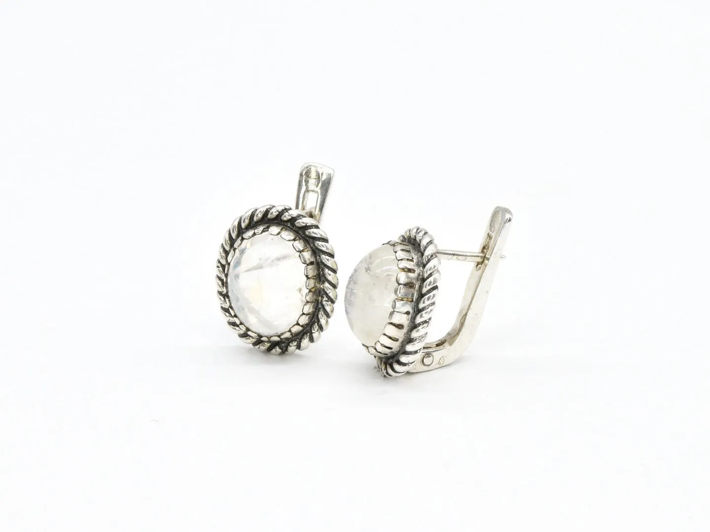 Moonstone Silver Earrings - Natural Moonstone Earrings - June Birthstone Earrings