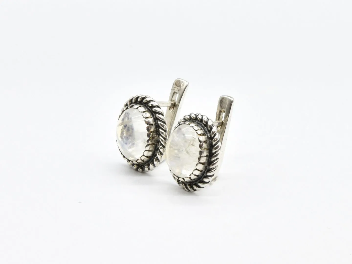 Moonstone Silver Earrings - Natural Moonstone Earrings - June Birthstone Earrings
