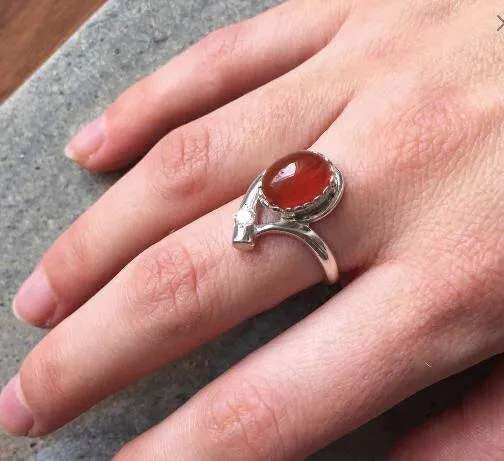 Moonstone Teardrop Ring - Two Stone Ring - Vintage Moonstone Ring