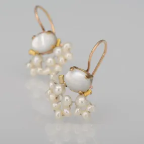 Mother of Pearl Fan Earrings