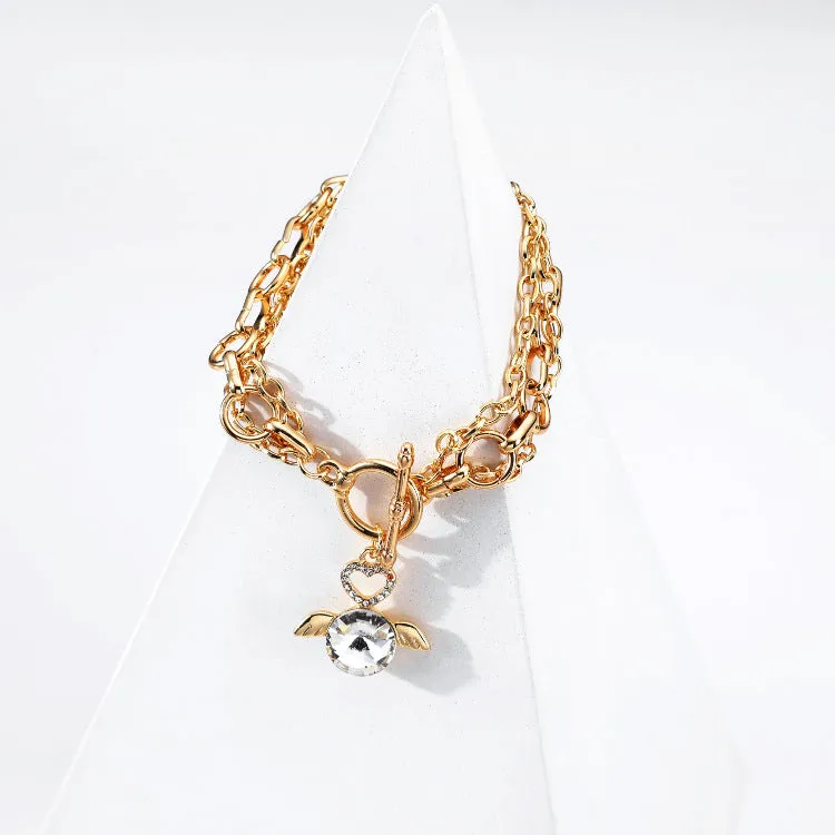 Multi-layer Chain Love Angel Pendant Bracelet