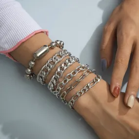 Multi-layer Metal Chain Bracelet Set