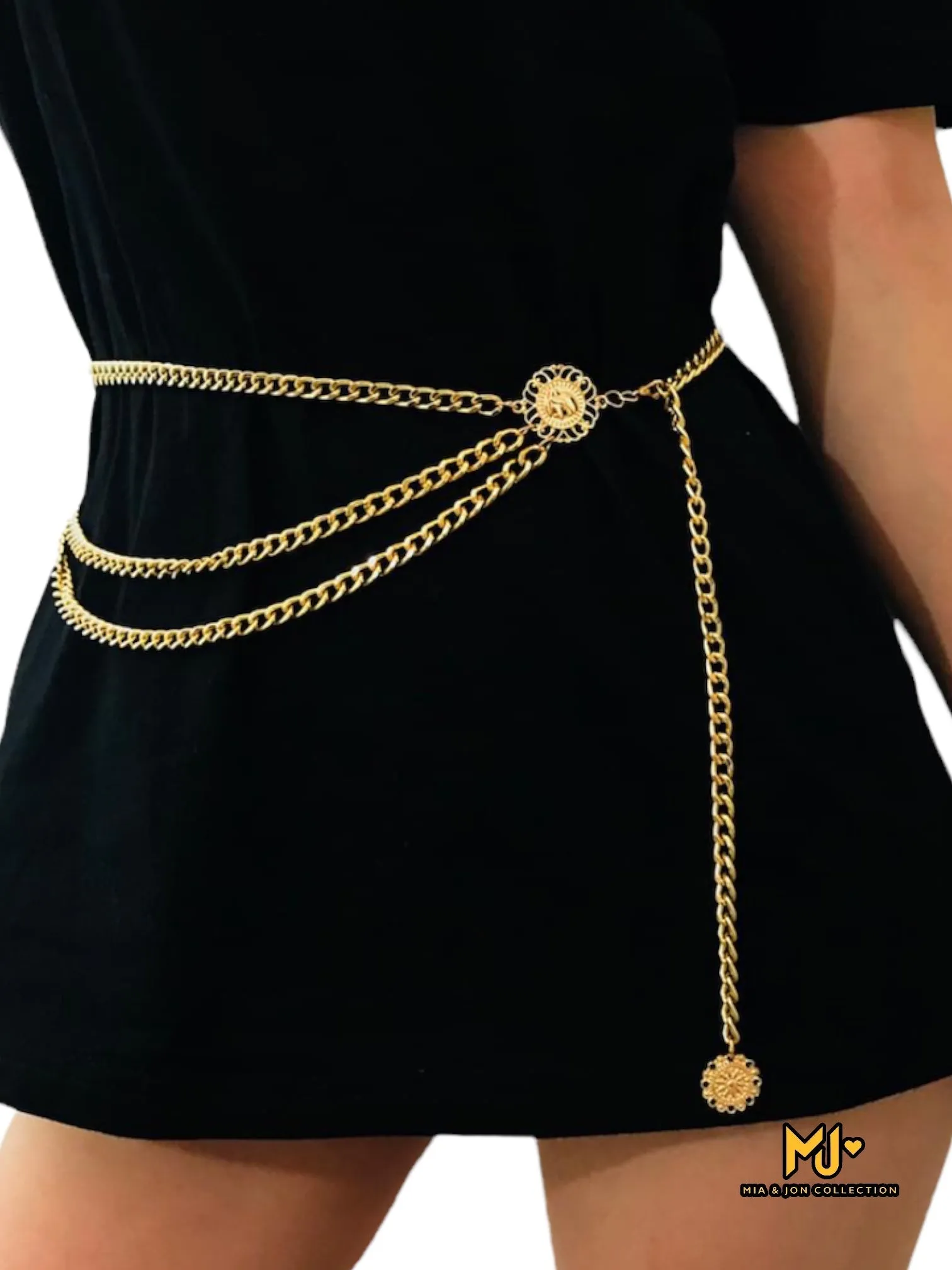 Multilayer Metal Waist Chain Belt