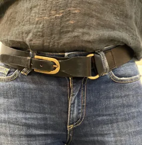 Narrow Buckle Belt Black
