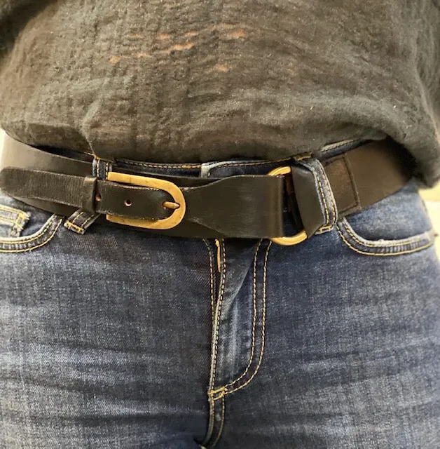 Narrow Buckle Belt Black