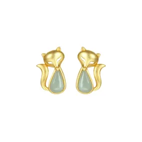 Natural Jade Earrings Jadeite Silver Earrings ZNE248