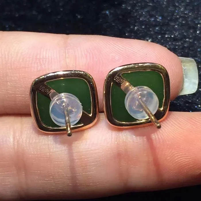 Natural Jade Earrings Nephrite Earrings NEG104