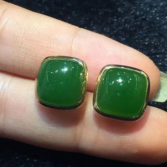 Natural Jade Earrings Nephrite Earrings NEG104