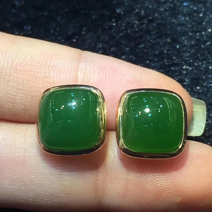 Natural Jade Earrings Nephrite Earrings NEG104