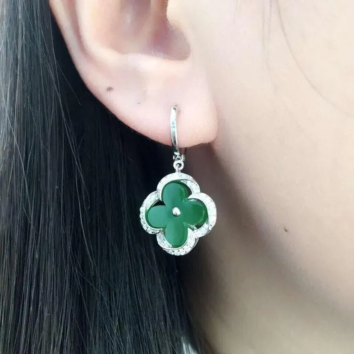 Natural Jade Earrings Nephrite Earrings NEG99