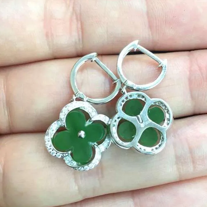 Natural Jade Earrings Nephrite Earrings NEG99