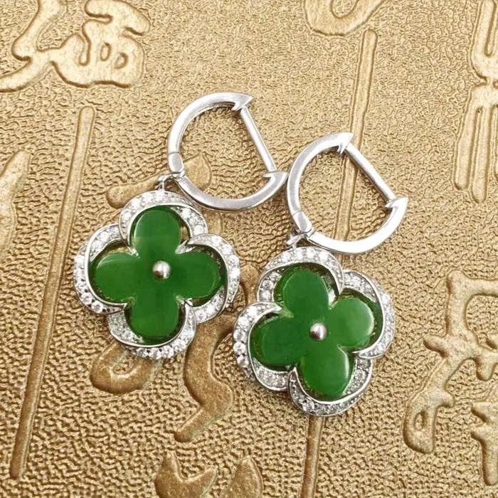 Natural Jade Earrings Nephrite Earrings NEG99