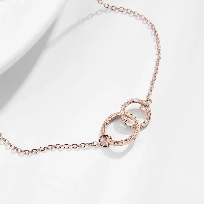 New Accessories Simple Stainless Steel Gold-plated Round Bracelet Korean Fashion Hollow Bracelet Wholesale