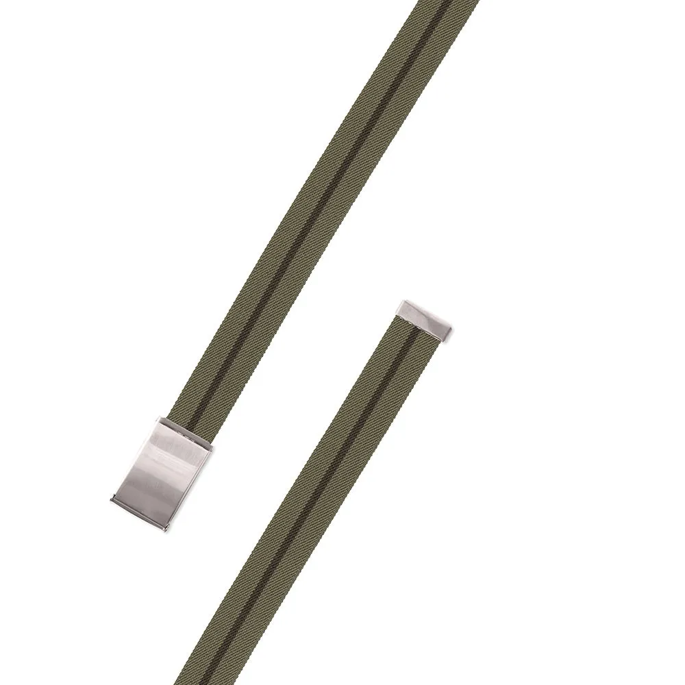 Olive & Brown Belgian Stretch Military Buckle Belt