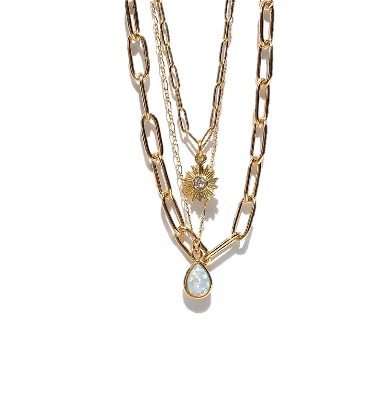 Opal Teardrop Necklace