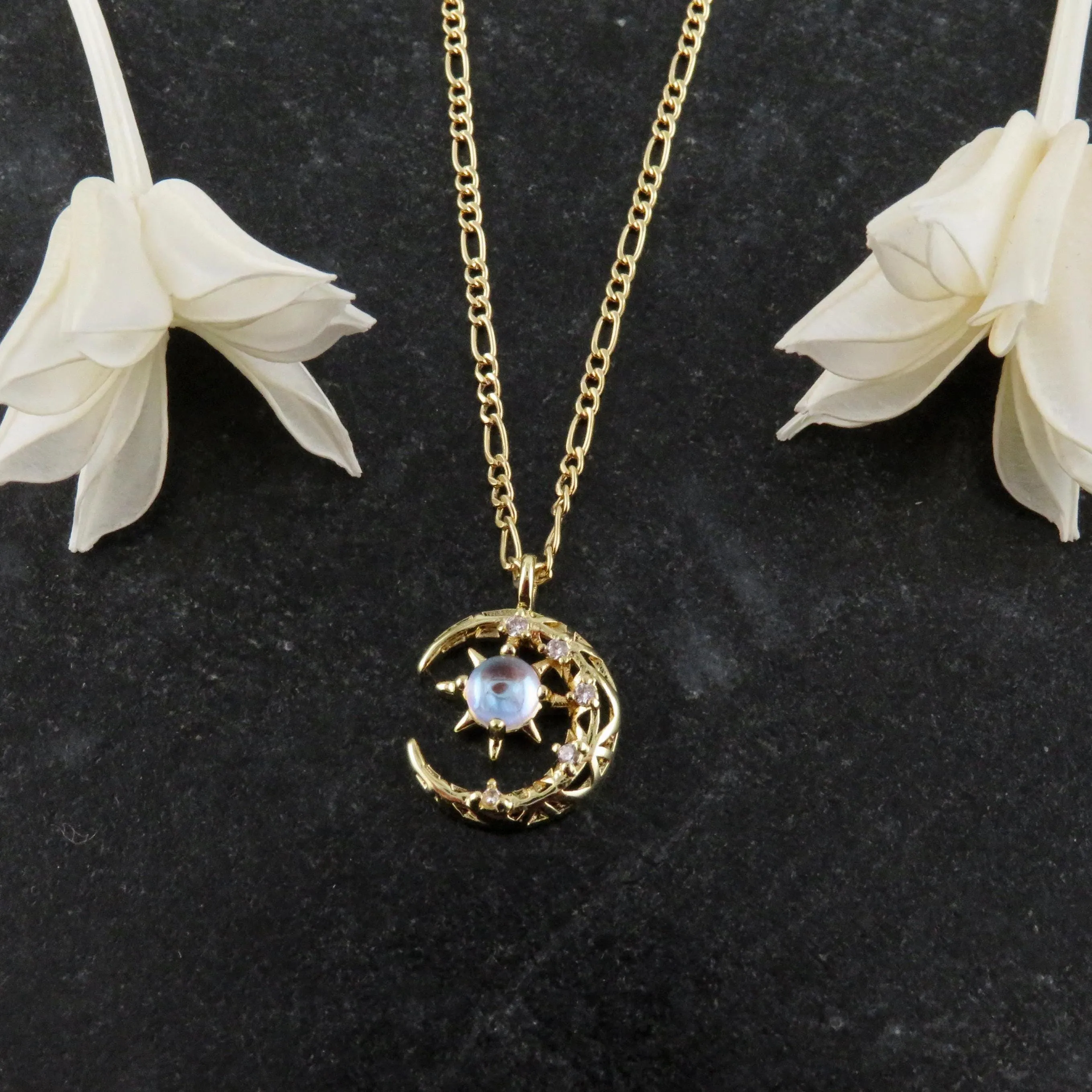 Opalescent Celestial Moon Necklace