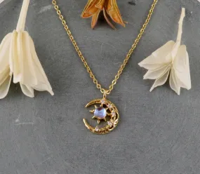 Opalescent Celestial Moon Necklace