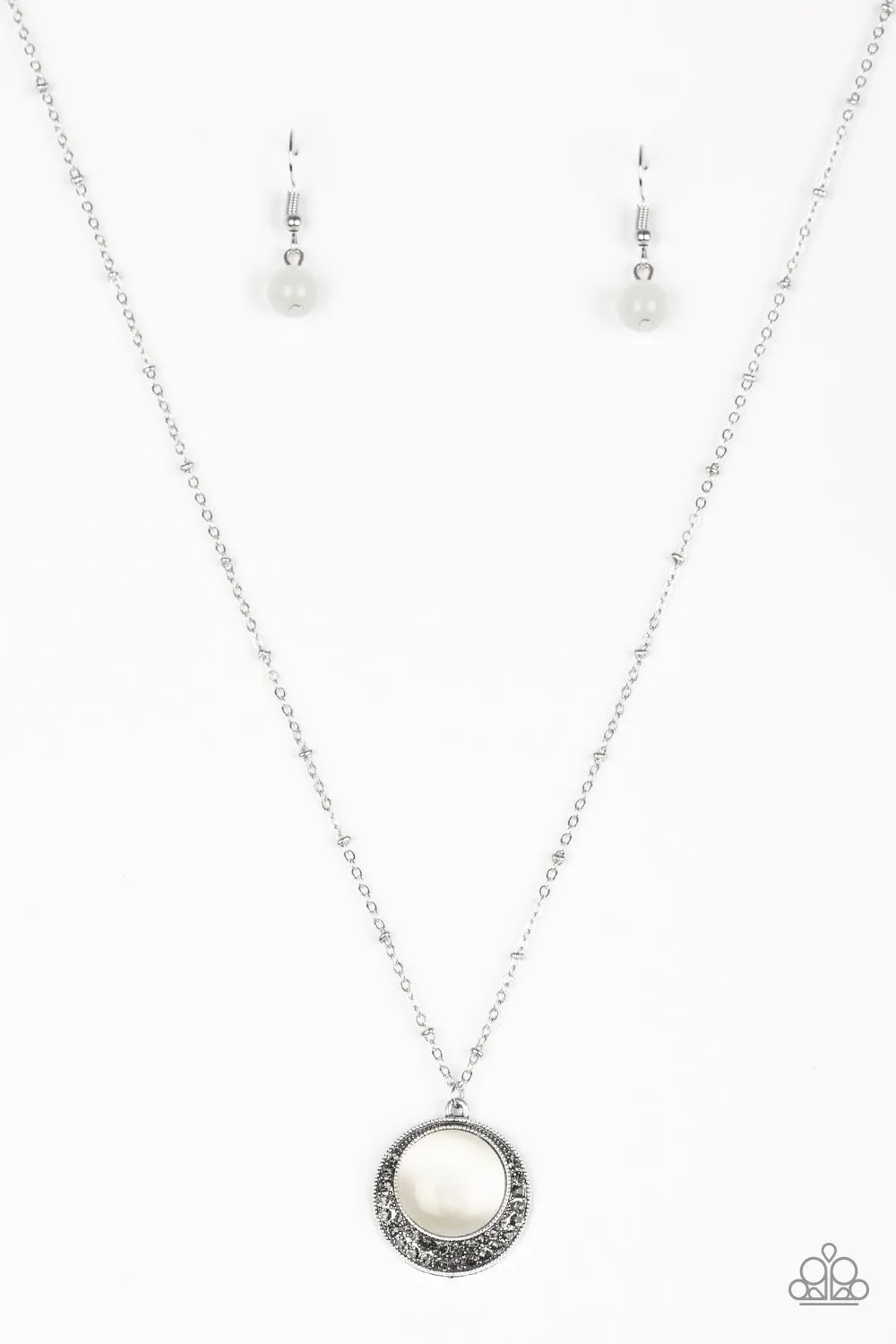 Open Door Jewelry - Dream Girl Glow - White Necklace - Paparazzi Accessories