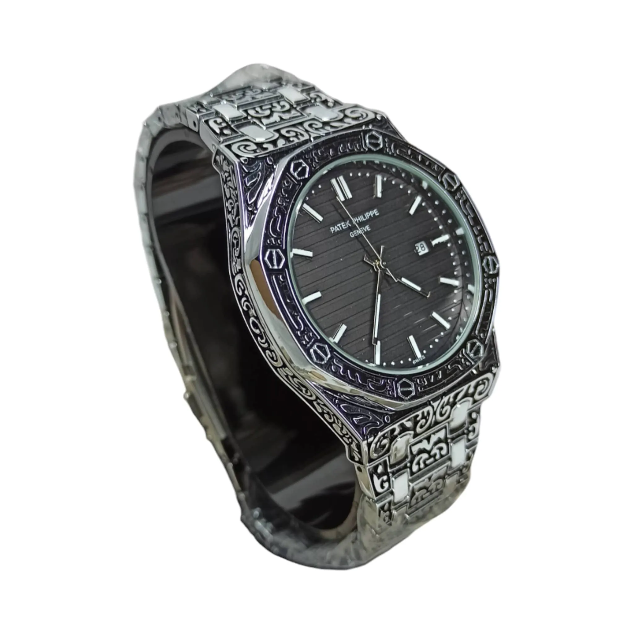 Patek Phillipe – Metal Engraved Body – Quartz - 42mm - Men's Watch