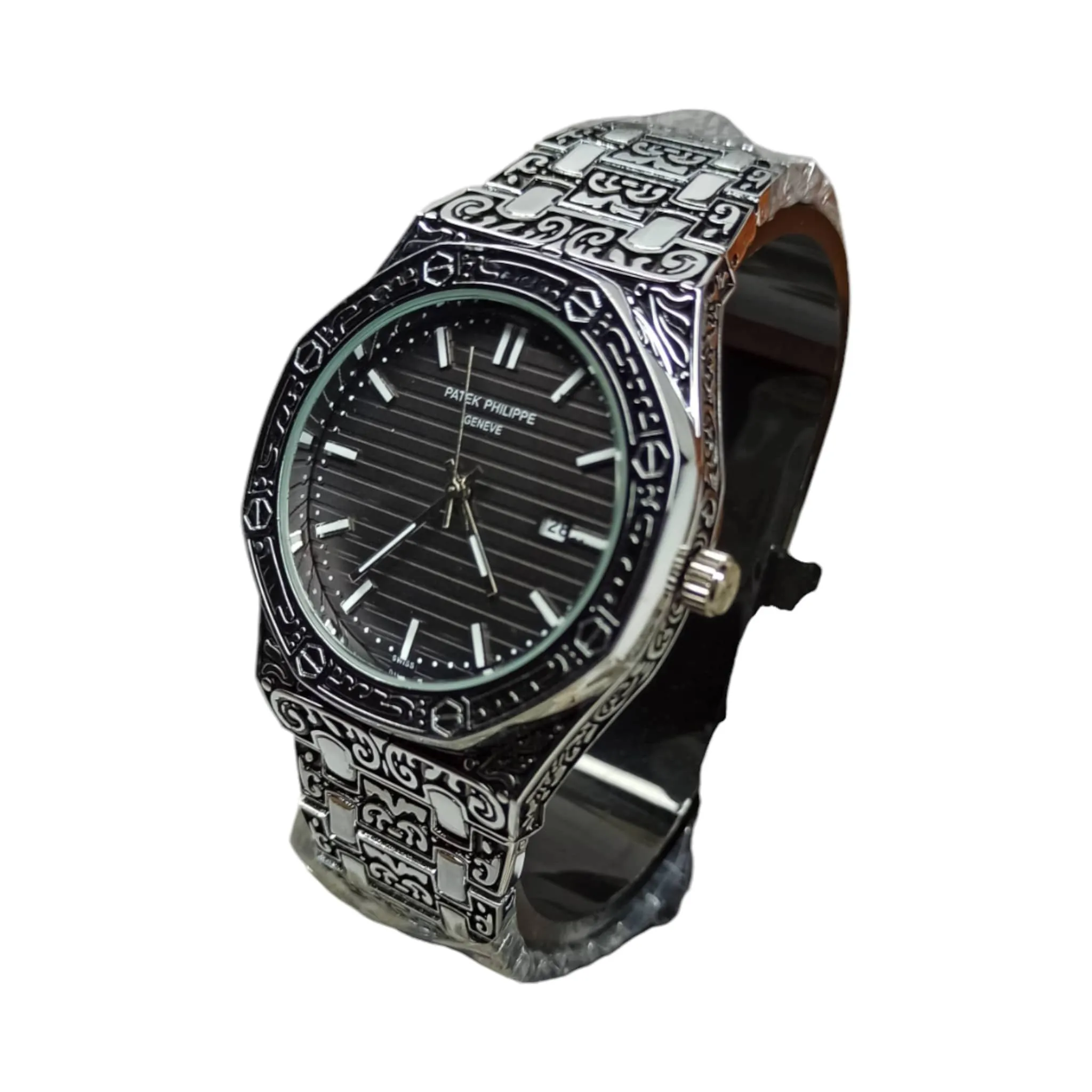 Patek Phillipe – Metal Engraved Body – Quartz - 42mm - Men's Watch