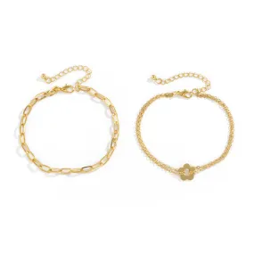Personality Geometric Metal Cross Chain Foot Jewelry