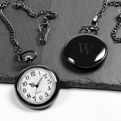 Personalized Gunmetal Finish Pocket Watch