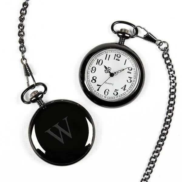 Personalized Gunmetal Finish Pocket Watch