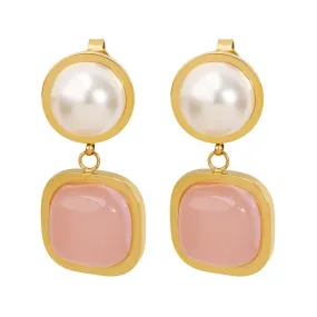 Pink Jade Earrings: Korean-Inspired Personalized Fashion Jewelry