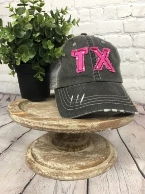 Pink Polka Dot Texas Trucker Cap