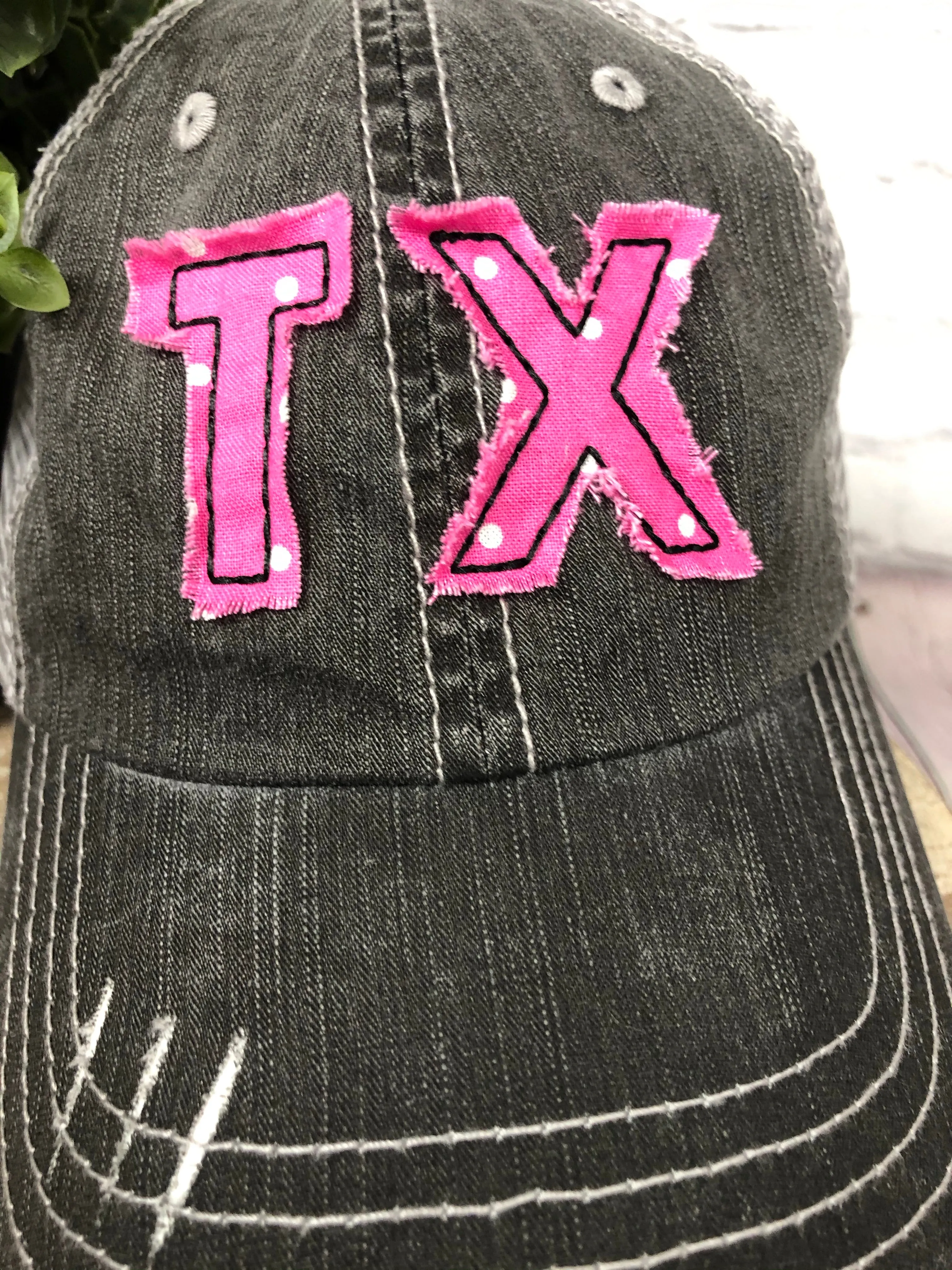 Pink Polka Dot Texas Trucker Cap