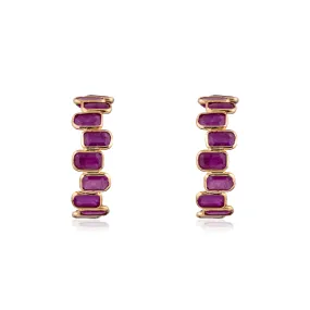 Quinn Ruby Hoops, 18K Yellow Gold