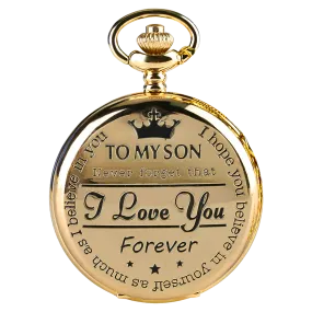 "To My Son" Gold Pocket Watch